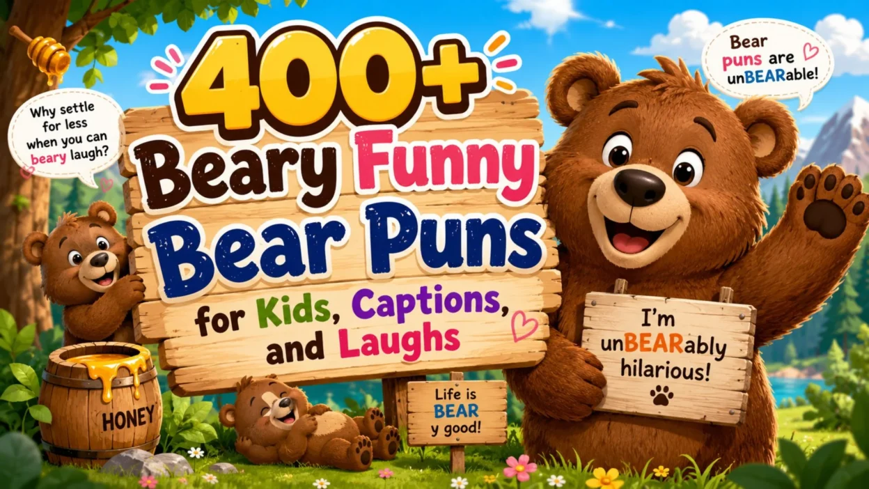 400+ Beary Funny Bear Puns for Kids, Captions, and Laughs
