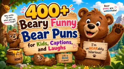 400+ Beary Funny Bear Puns for Kids, Captions, and Laughs
