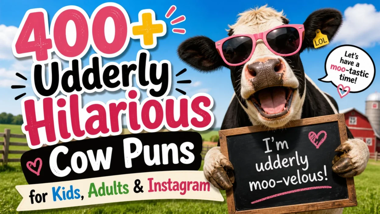 400+ Udderly Hilarious Cow Puns for Kids, Adults & Instagram
